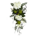 thumbnail image 1 of Nearly Natural 28in. Hydrangea Artificial Flower Teardrop, White, 1 of 5