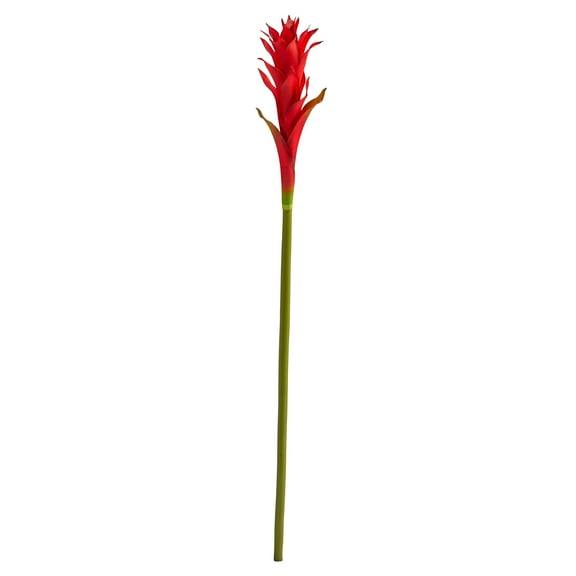 Nearly Natural 28in. Mini Star Bromeliad Artificial Flower (Set of 6), Red