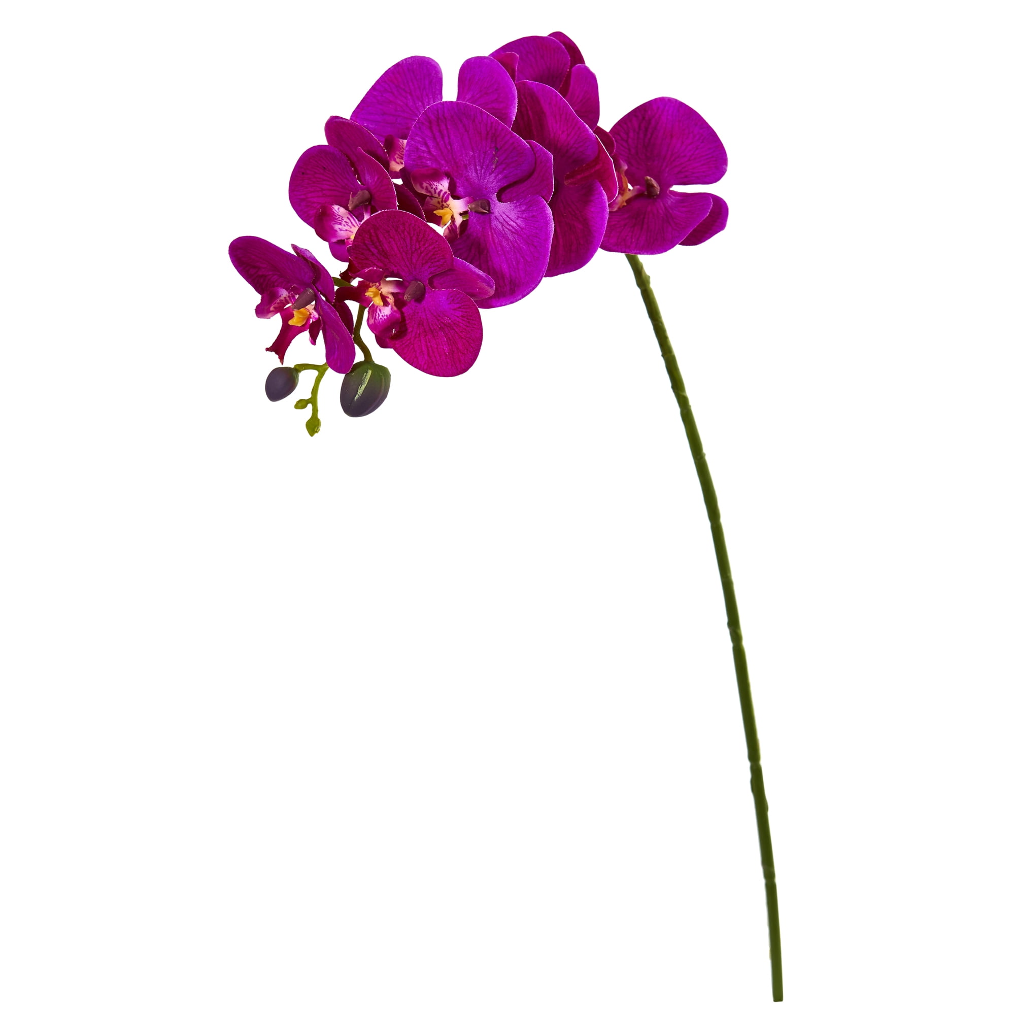 Nearly Natural 28in. Orchid Phalaenopsis Artificial Flower Stem (Set of 6), Purple