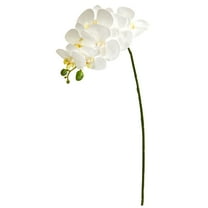 Nearly Natural 28in. Orchid Phalaenopsis Artificial Flower Stem (Set of 6), White