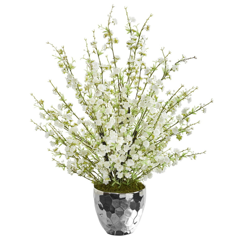 Flower Arrangements in Silver and White