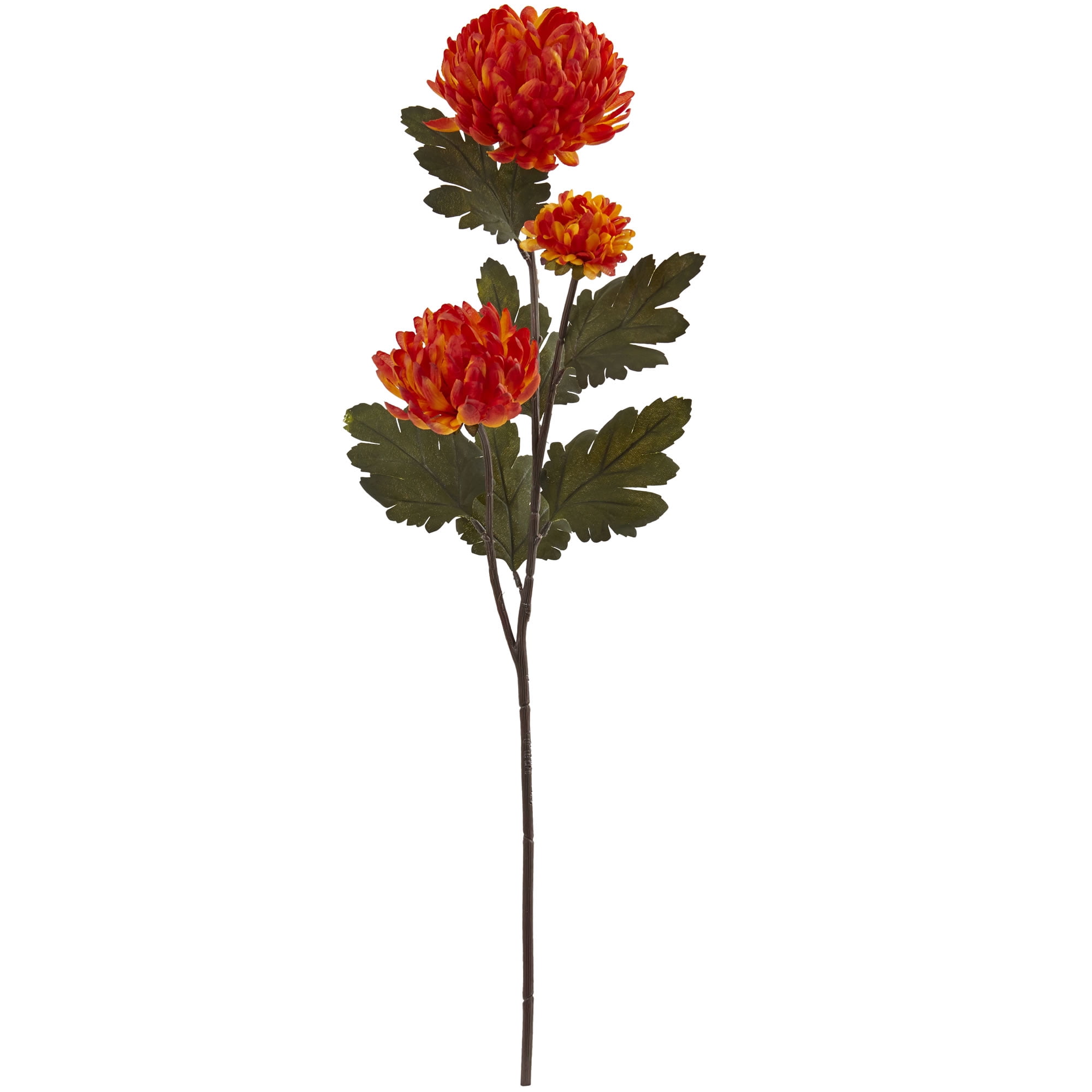 Nearly Natural 29in. Chrysanthemum Artificial Flower (Set of 12), Orange