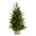 thumbnail image 1 of Nearly Natural 2ft. Artificial Christmas Tree with 35 Clear LED Lights in Decorative Basket, 1 of 7
