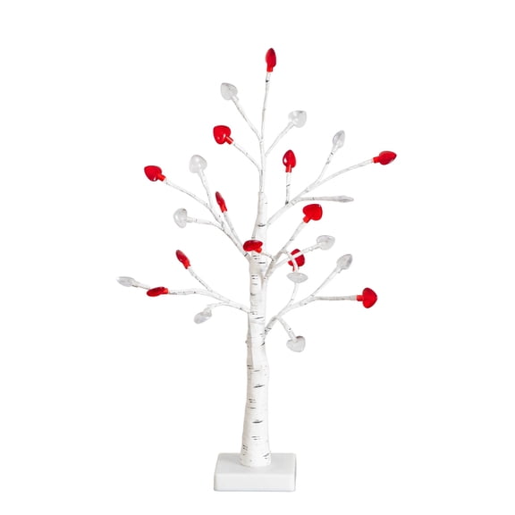 Nearly Natural Pre-Lit Artificial Valentine's Day Twig Tree with Heart Shaped Lights - 2' - Warm