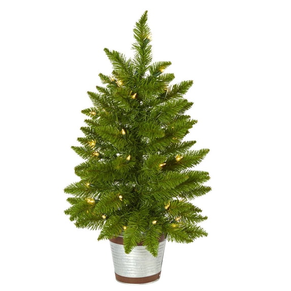 Nearly Natural 2ft. Providence Pine Artificial Christmas Tree in Decorative Planter