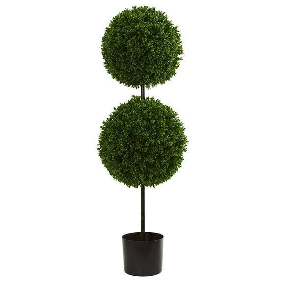 Nearly Natural 3.5 ' Boxwood Double Ball Artificial Topiary Tree UV Resistant (Indoor/Outdoor)