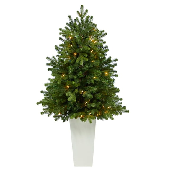 Nearly Natural 3.5' Fir Artificial Christmas Tree with 50 Clear Lights