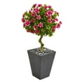 thumbnail image 1 of Nearly Natural 3.5-Ft. Azalea Artificial Topiary Tree in Slate Finished Planter, 1 of 1