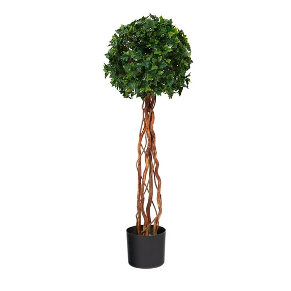 Nearly Natural 3.5' Plastic English Ivy Artificial Topiary, Green