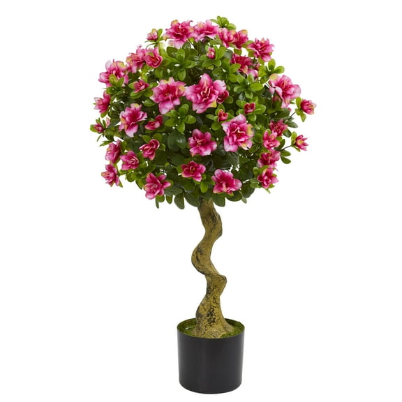 Nearly Natural 3' Azalea Artificial Topiary Tree, Pink