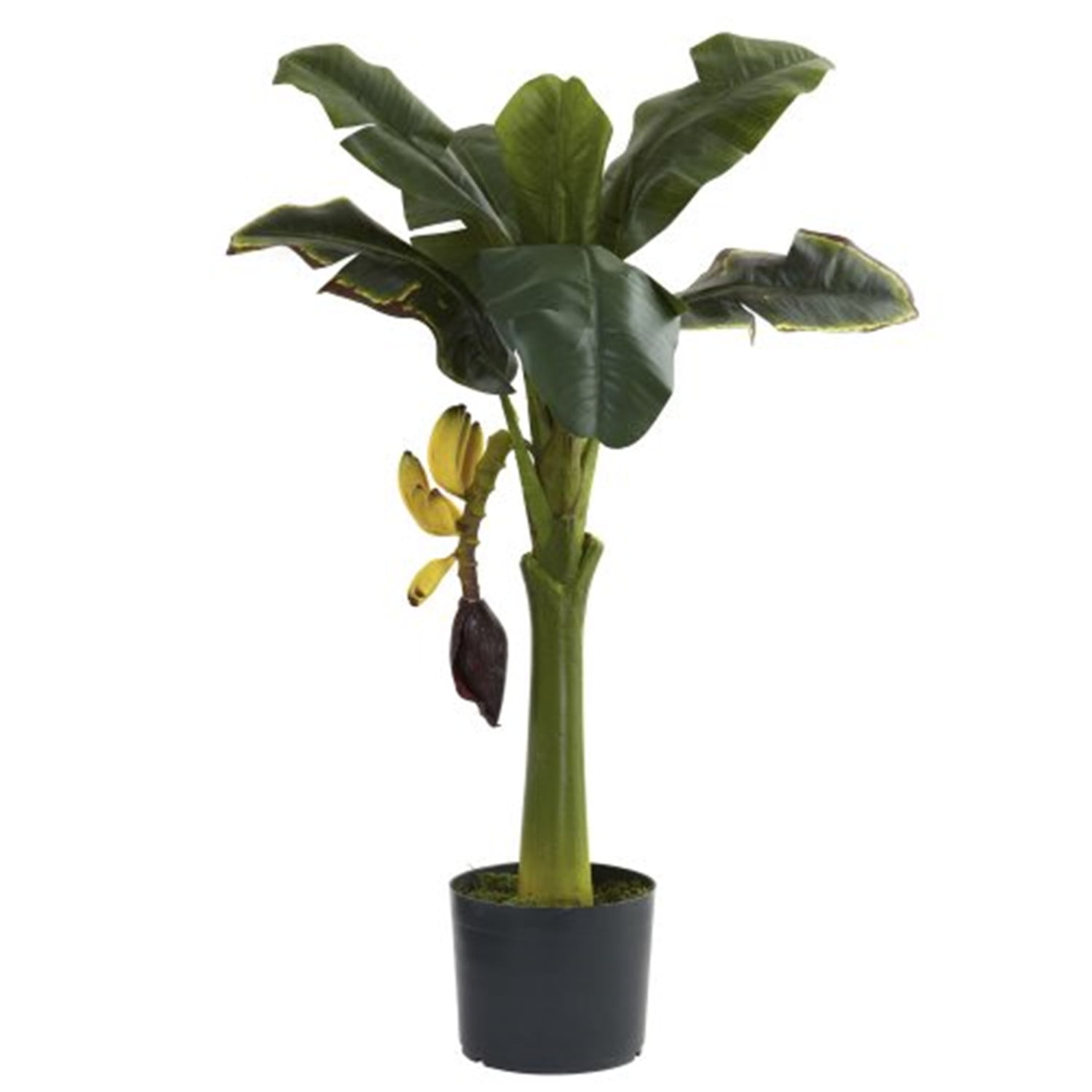 Lush Green 37" Faux Banana Tree in Silk and Plastic Pot