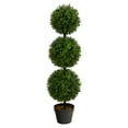 thumbnail image 1 of Nearly Natural 3’ Artificial Boxwood Triple Ball Topiary Tree – Lifelike Faux Greenery for Indoor & Outdoor Decor, 1 of 7