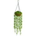 thumbnail image 1 of Nearly Natural 3' Eucalyptus Artificial Plant in Hanging Basket, Green, 1 of 4