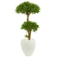 thumbnail image 1 of Nearly Natural 3-Ft. Bonsai Styled Podocarpus Artificial Tree in White Planter, 1 of 1