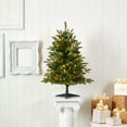 thumbnail image 1 of Nearly Natural 3' Green Fir Artificial Christmas Tree Prelit 50 Clear Lights, 1 of 7