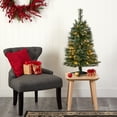 thumbnail image 1 of Nearly Natural 3' Green Slim Snow Tip Pine Artificial Christmas Tree with 50 Clear LED Lights, 1 of 9