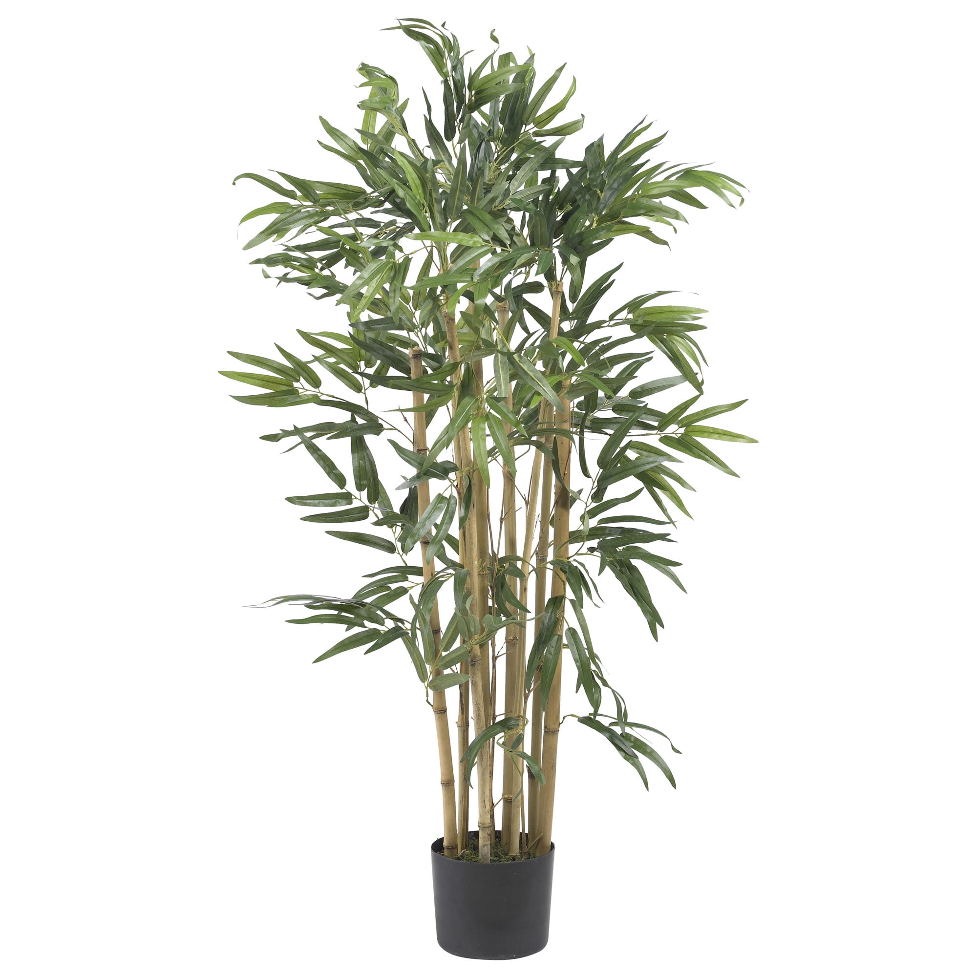 36" Green Silk and Plastic Faux Potted Bamboo Tree