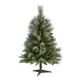 thumbnail image 1 of Nearly Natural 3' Snowed French Alps Mountain Pine Christmas Tree - Green, 1 of 5