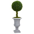 thumbnail image 1 of Nearly Natural 3 ft. Braided Boxwood Topiary Artificial Tree in Gray Urn UV Resistant (Indoor/Outdoor), 1 of 4