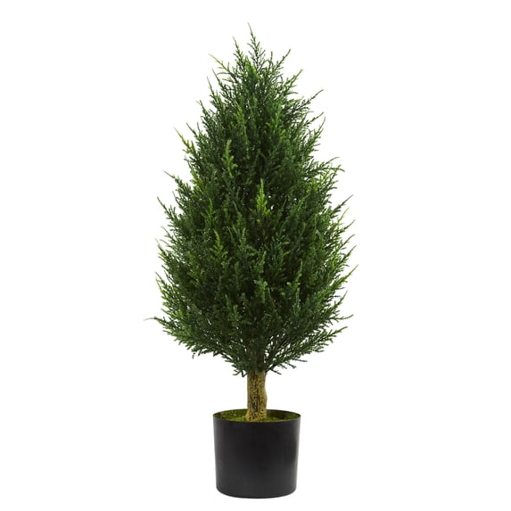 Nearly Natural 3 ft. Cypress Tower Artificial Tree, UV Resistant (Indoor/Outdoor)