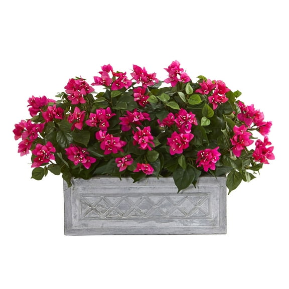 Nearly Natural 30 Bougainvillea Artificial Plant in Stone Planter