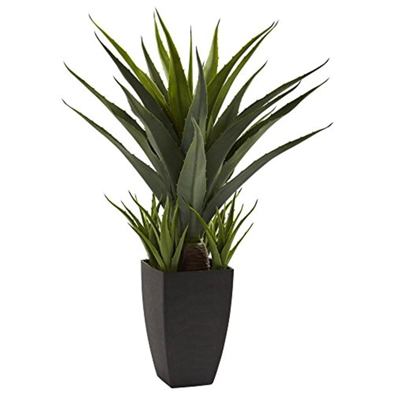 30" Green Silk and Plastic Succulent Arrangement in Black Planter