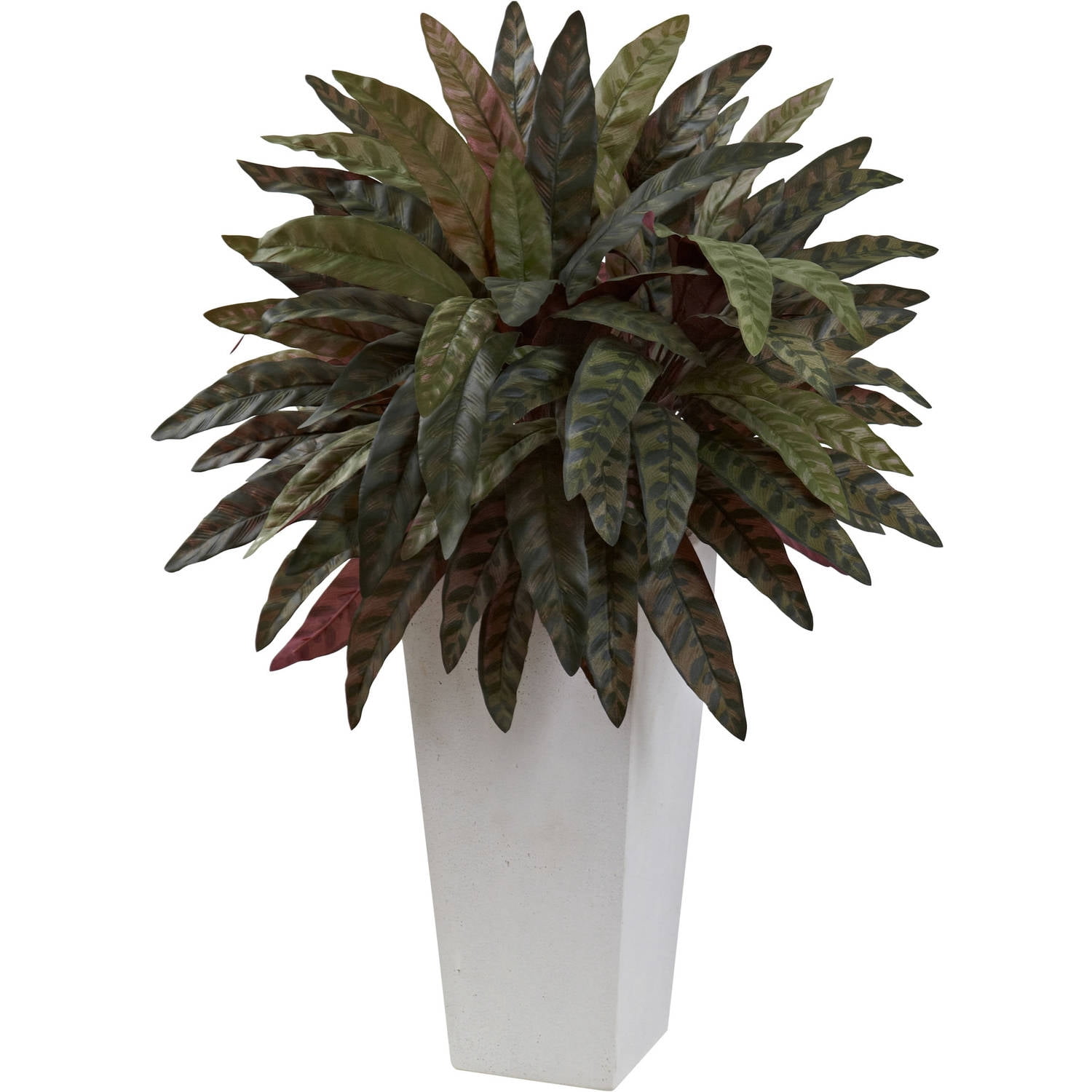 Nearly Natural 30in. Peacock Artificial Plant with White Planter, Green