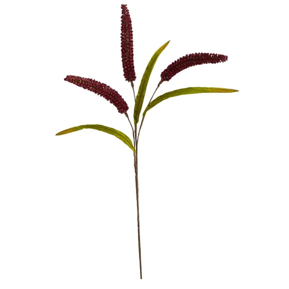 Nearly Natural 30in. Sorghum Harvest Artificial Flower (Set of 12), Burgundy