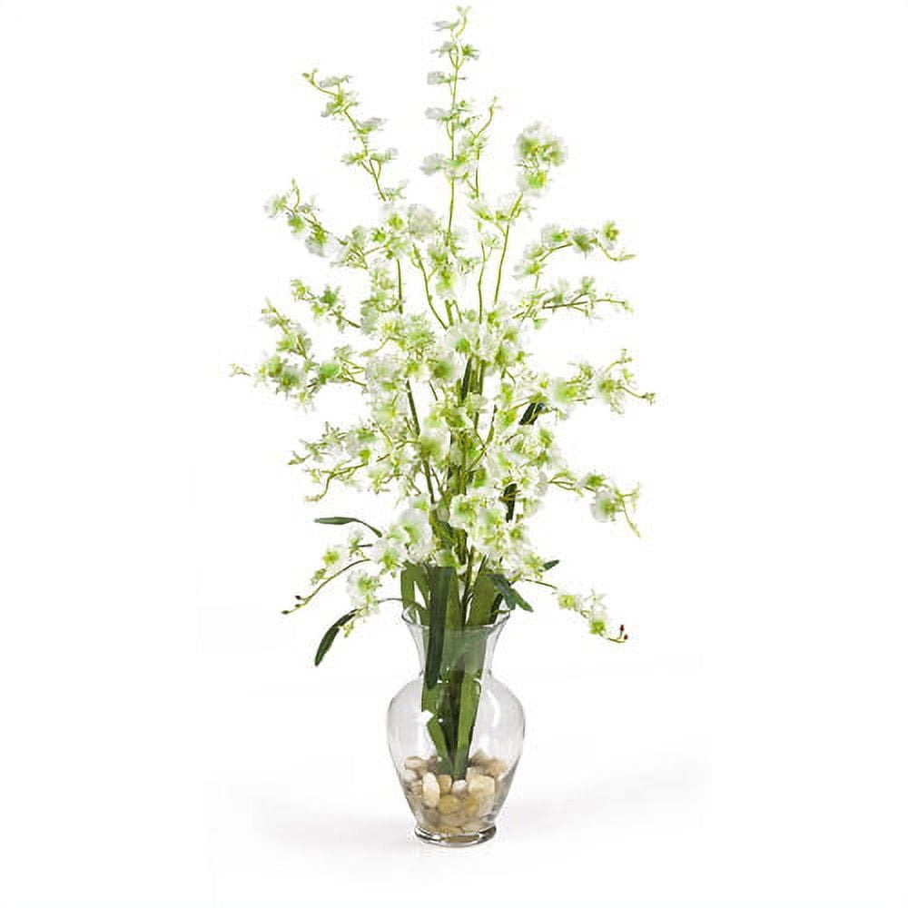 Elegant Orchid 29" Silk Flower Arrangement in Glass Vase