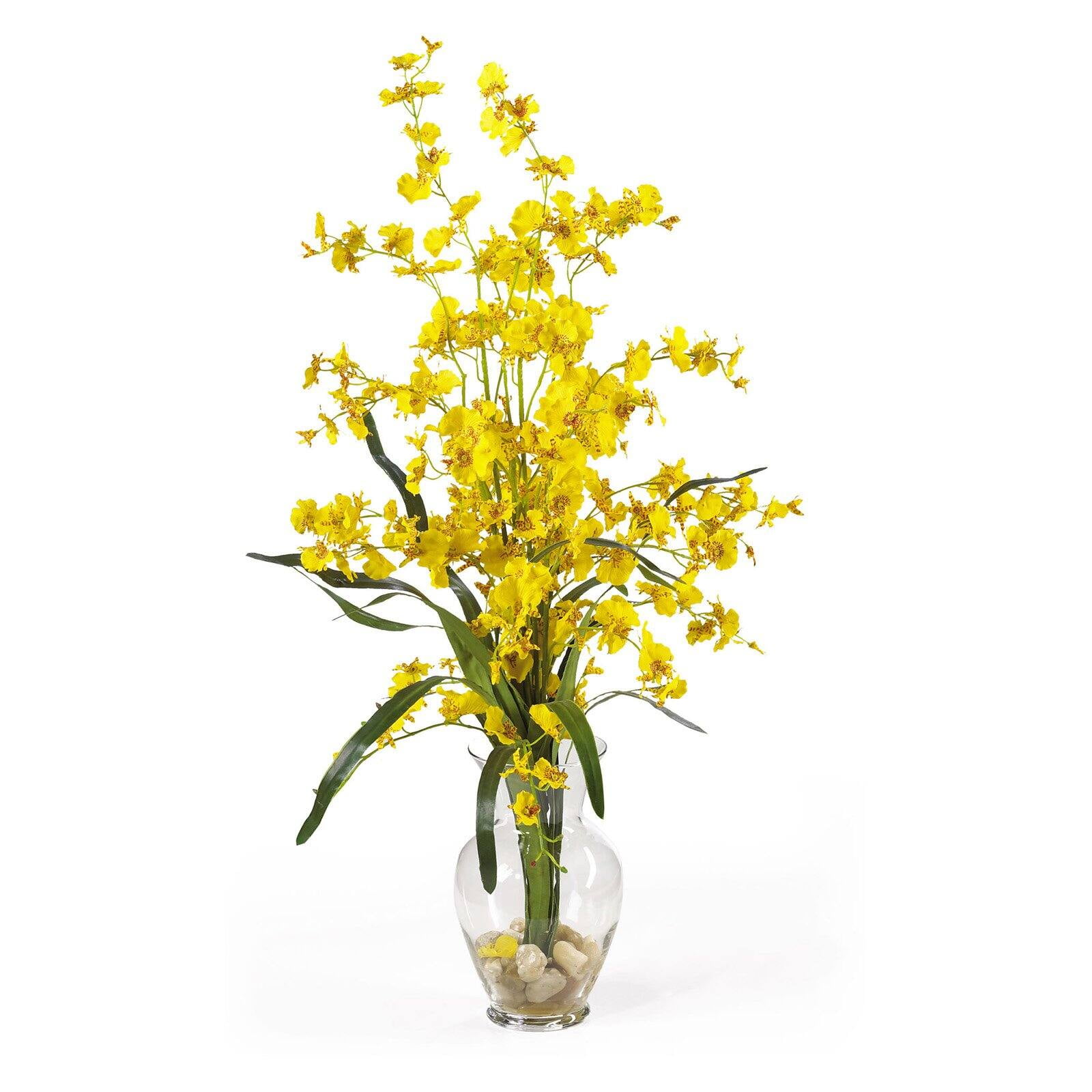 Orchid Elegance 31" Outdoor Tabletop Silk Flower in Glass Vase
