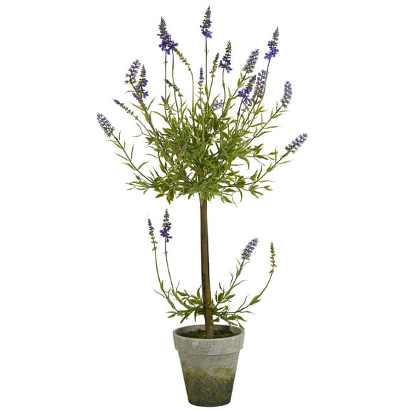 Nearly Natural 34" Lavender Single Ball Topiary Artificial Tree