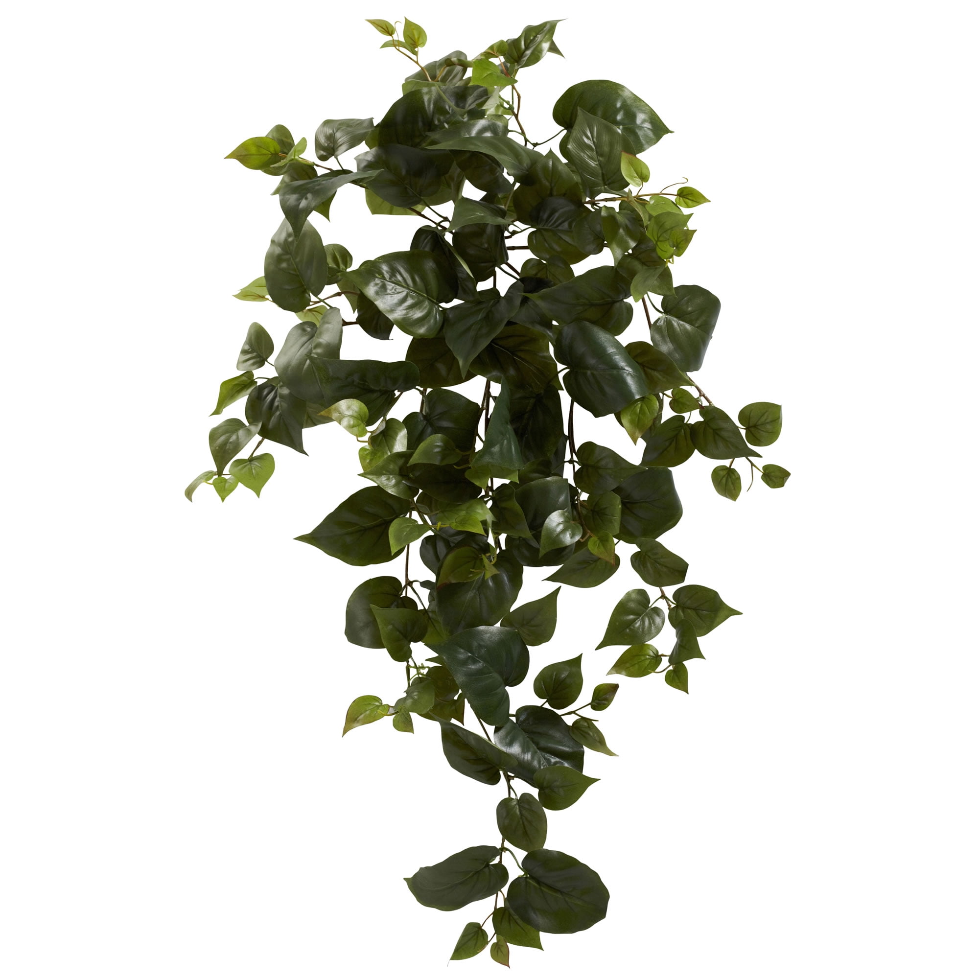 34" Dark Green Silk Philodendron Hanging Arrangement