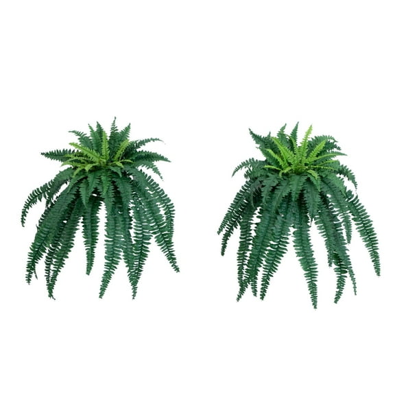 Nearly Natural 35" Boston Fern Artificial Plant (Set of 2), Plastic, Green