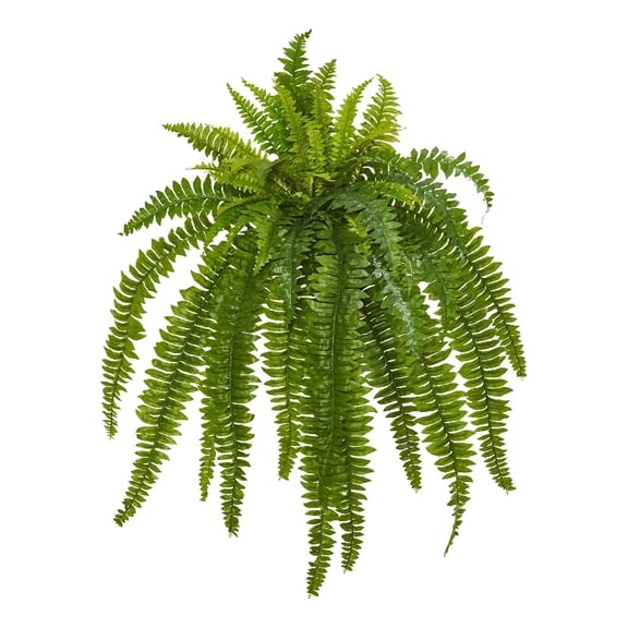 Nearly Natural 35" Boston Fern Artificial Plant (Set of 2), Plastic, Green
