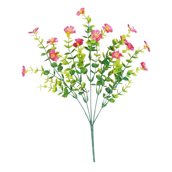 Nearly Natural 35CM Artificial Morning Glory Flower with Eucalyptus Greenery, Fake Silk Hanging Plant for Porch Courtyard Garden Summer Home Decor