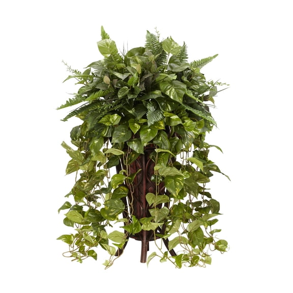 Nearly Natural 36in. Artificial Vining Mixed Greens Artificial Plant With Decorative Stand, Green