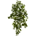 thumbnail image 1 of Nearly Natural 37" Plastic/Polyester Bougainvillea Hanging Artificial Plant (Set of 2), White, 1 of 2