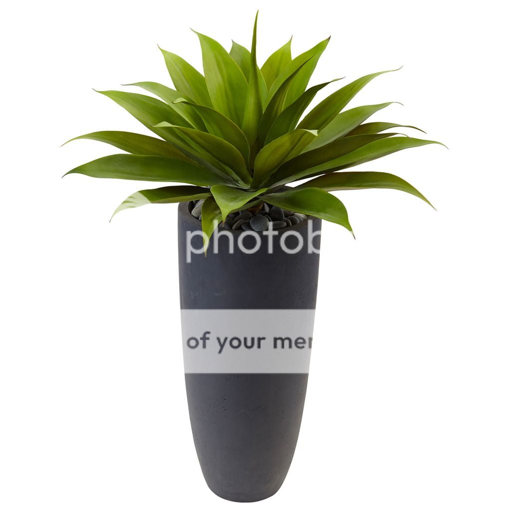 Nearly Natural 38"H Agave Artificial Plant in Gray Cylinder Planter