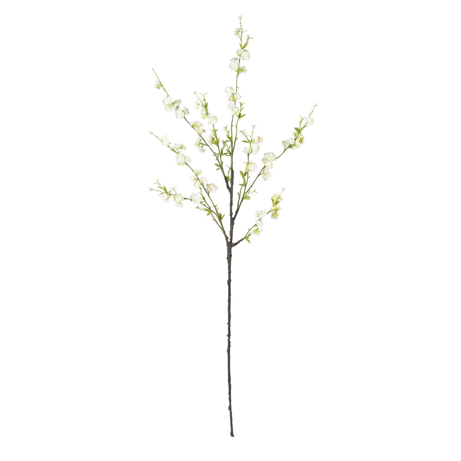 38'' White Cherry Blossom Artificial Flower Stems, Set of Six