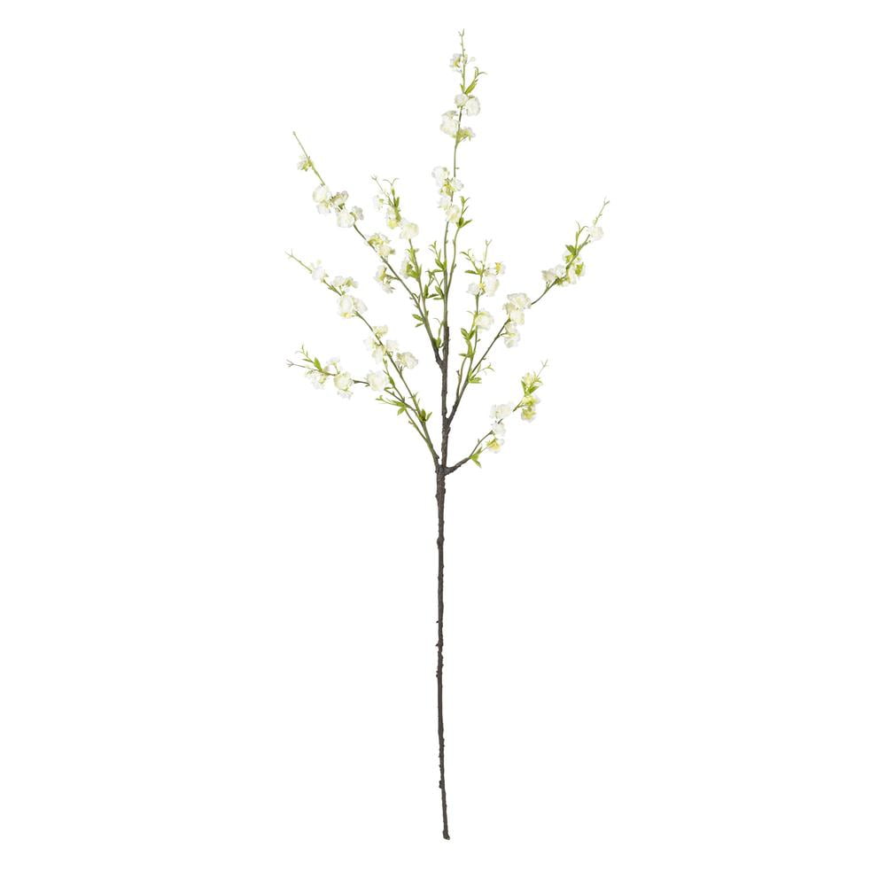 38'' White Cherry Blossom Artificial Flower Stems, Set of Six