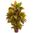 thumbnail image 1 of Nearly Natural 39" Croton Artificial Plant (Real Touch), Orange, 1 of 3