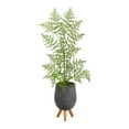 thumbnail image 1 of Nearly Natural 39" Ruffle Fern Artificial Tree in Gray Planter with Stand, 1 of 4