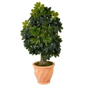 Nearly Natural 39" Schefflera Artificial Tree in Terracotta Planter (Real Touch)