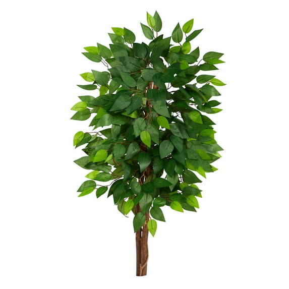 Nearly Natural 3ft. Artificial Double Trunk Ficus Tree (No Pot), Green