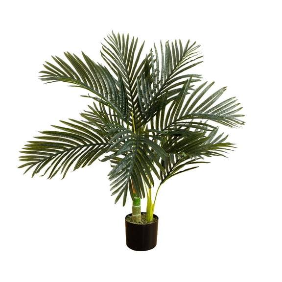 Nearly Natural 3ft. Artificial Golden Cane Palm Tree