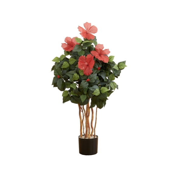 Nearly Natural 3ft. Artificial Hibiscus Tree, Green