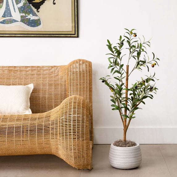 Nearly Natural Olive Artificial Potted Tree - 3' - Green
