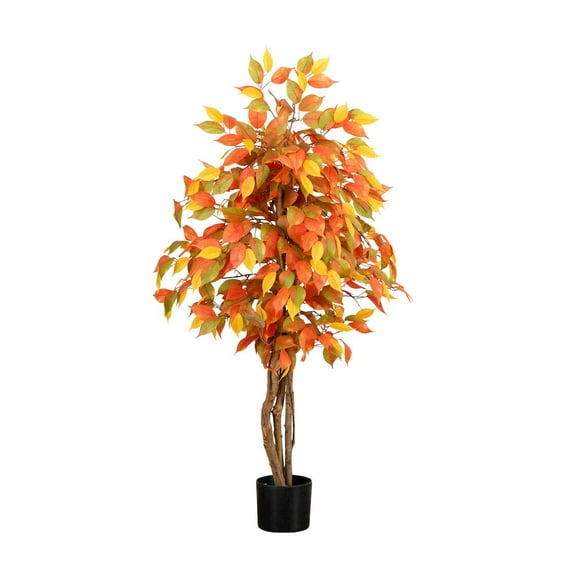 Nearly Natural 3ft. Autumn Ficus Artificial Fall Tree