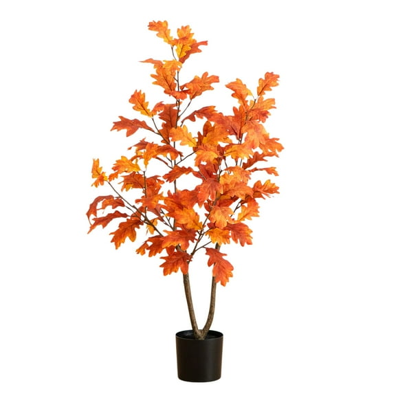 Nearly Natural Autumn Oak Artificial Potted Fall Tree - 3'