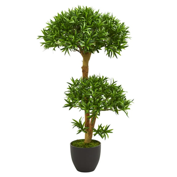 Nearly Natural 3ft. Bonsai Styled Podocarpus Artificial Tree, Green